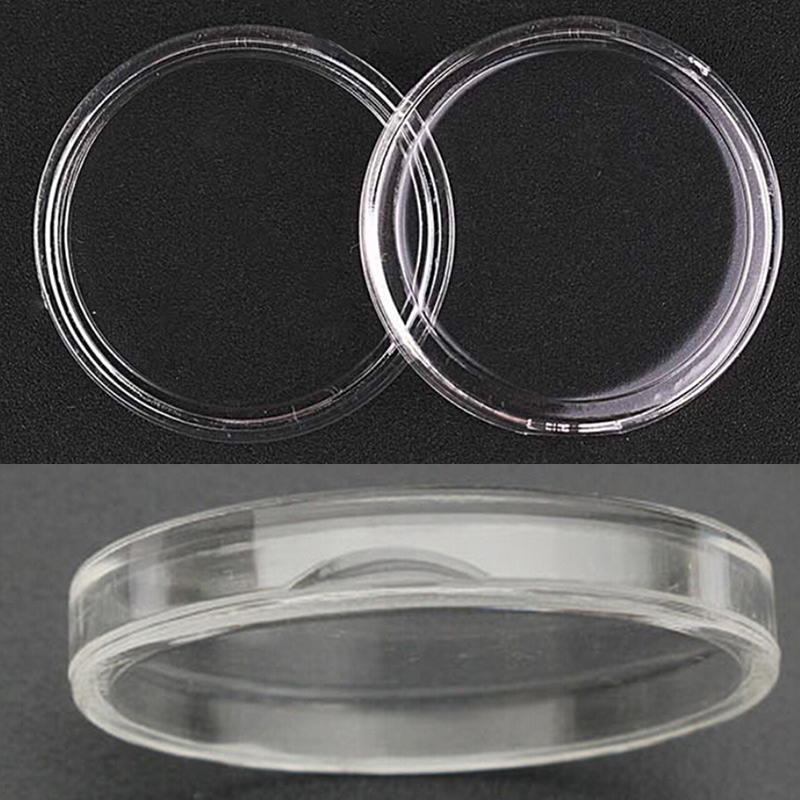 10 Buc 35Mm Aplicat Carcase Rotunde Transparente Capsule Depozitare Monede Suport Rotund Plastic