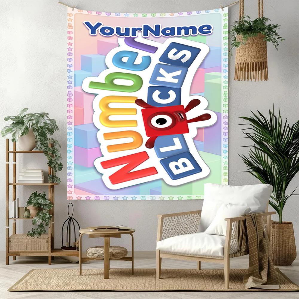 Numberblocks Custom Your Name Wall Decor Tapestry Art For Pet Memorial Birthdaywedding Party Backdrop Family Gift