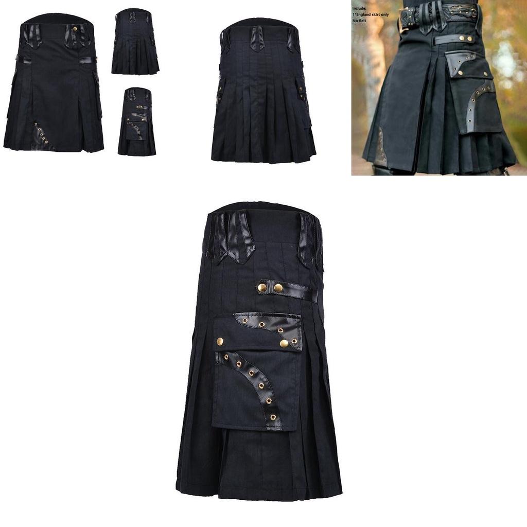 Eleganter mittelalterlicher schottischer Herrenkilt für authentische Vintage-Cosplay-Kostüme