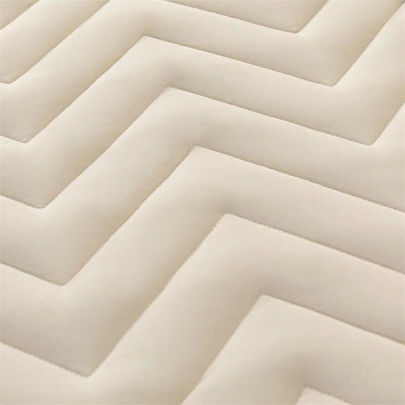 Protetor de colchão acolchoado de fibra de soja, cor sólida, grosso, almofada de colchão, macio, respirável, capa de cama, lençol
