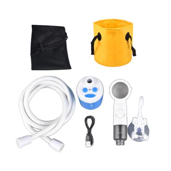Portable Camping Shower USB Rechargeable Outdoor Hiking Camp Shower Pump Car Washing Pet Cleaning RV Traveling Electric Shower Head Sprayer