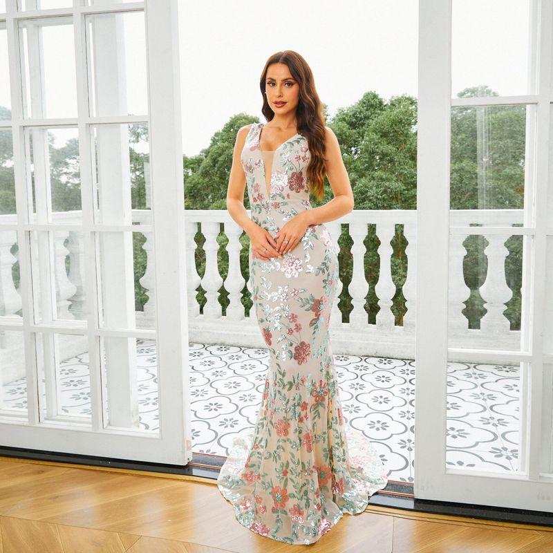 Cross-Border European and American Foreign Trade Long Dress, Banquet Mermaid Evening Gown, Wedding Dress, 180cm Tall, Red Dress