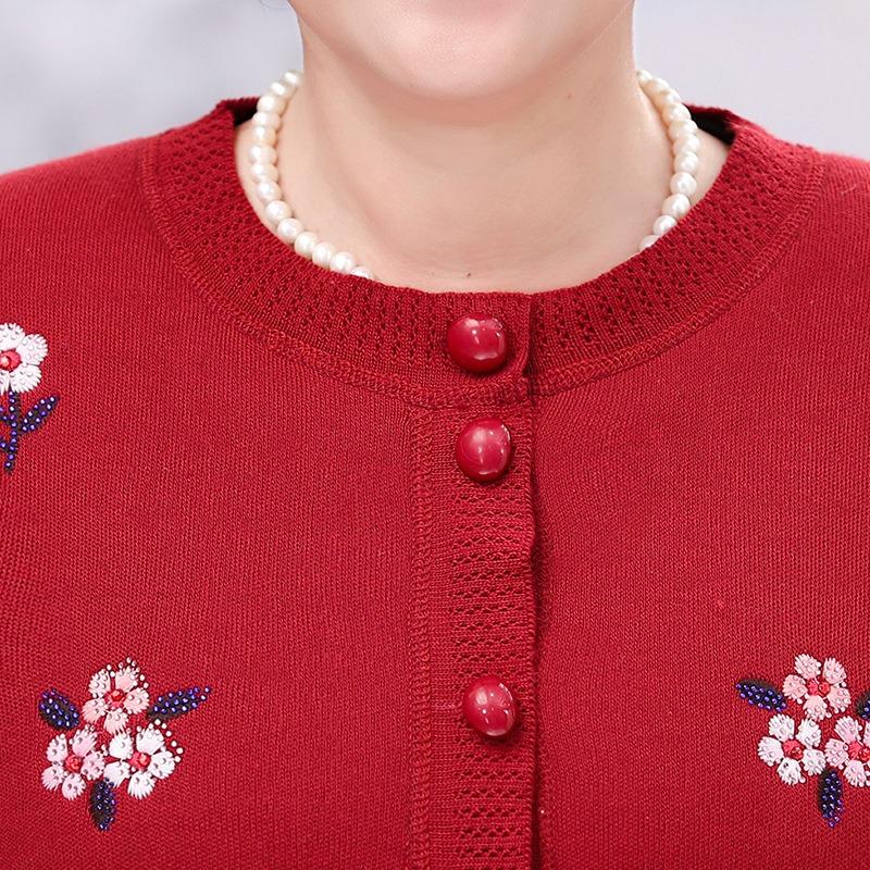 Women's thermal underwear top autumn and winter sweater piled thickened old lady cardigan jacket