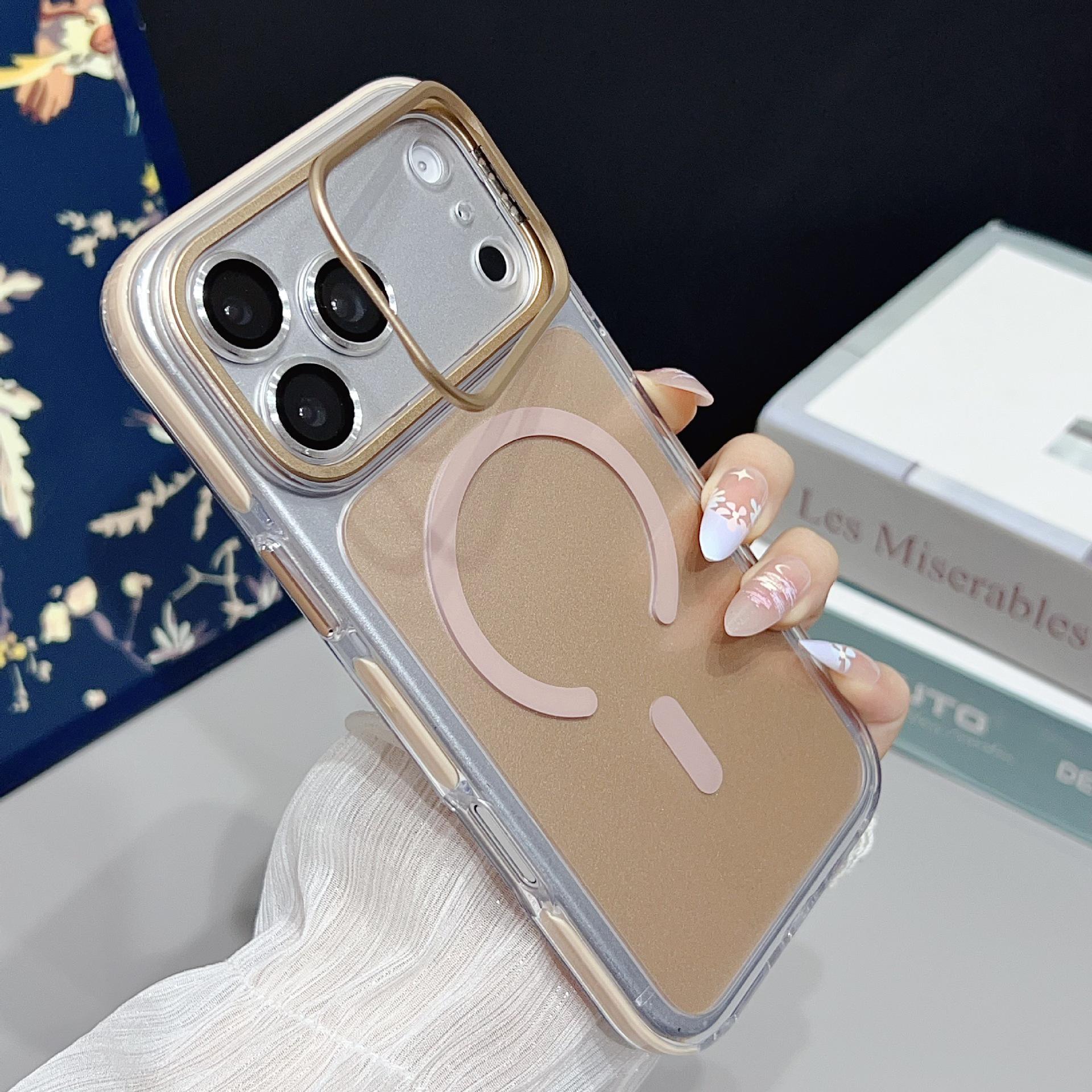 

Compatible with iPhone 17 Pro Max: Phone Case with Detachable Lens Bracket and 16 Pro Magnetic Original Shell 16 Pro золотий