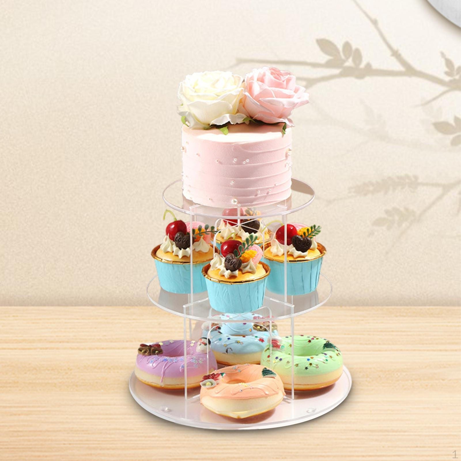 

Акриловая подставка для кексов, витрина для послеобеденного чая, фруктовый десерт, многоярусная башня для выпечки 3 Tier