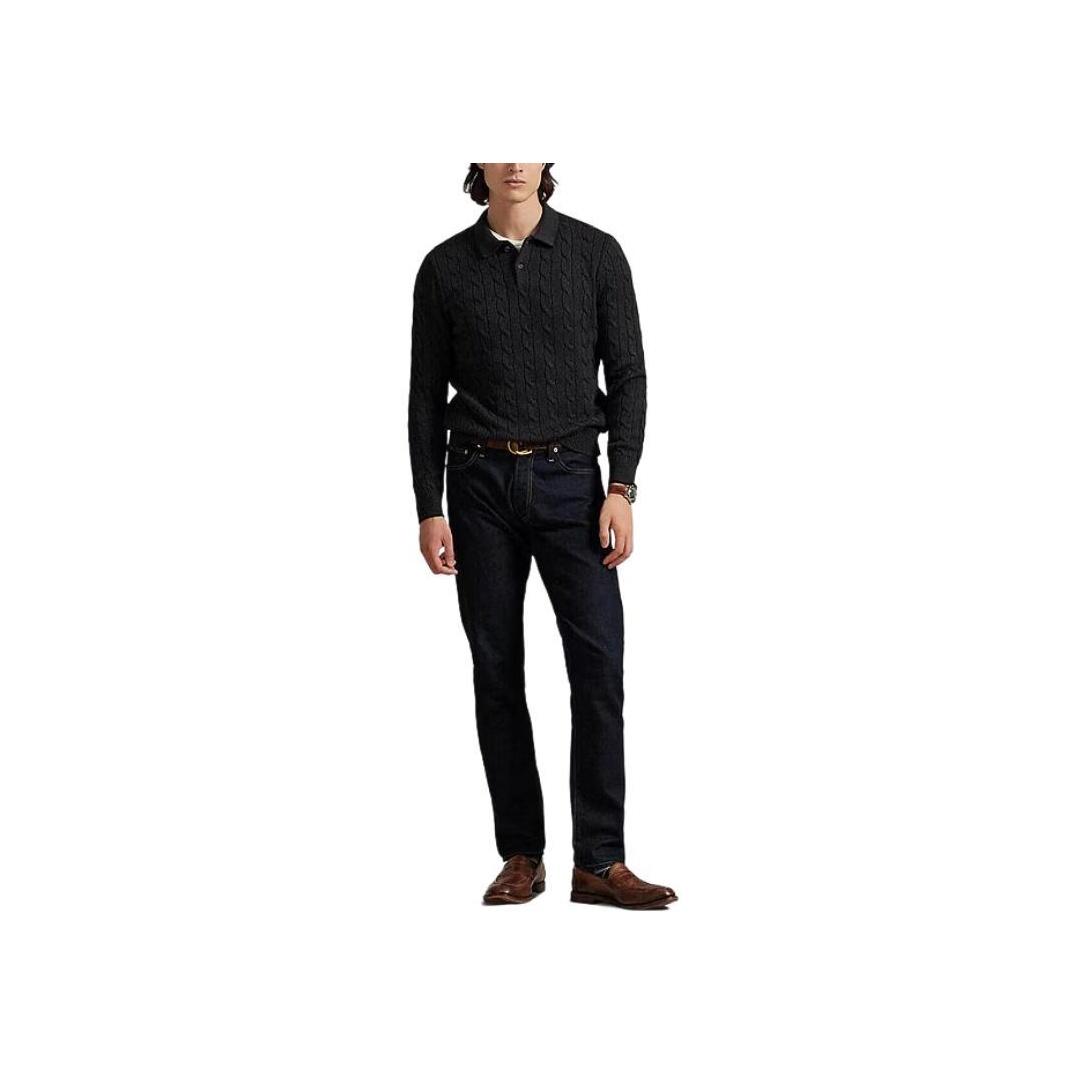 

Polo Ralph Lauren Cable Knit Long Sleeve Polo Shirt Men tops 710P04441-004 L