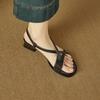 Krazing Pot Cow Skin Thick Med Heels Peep Toe Summer Size 42 Brand Shoes Concise Design Gladiator Elegant Women Sandals
