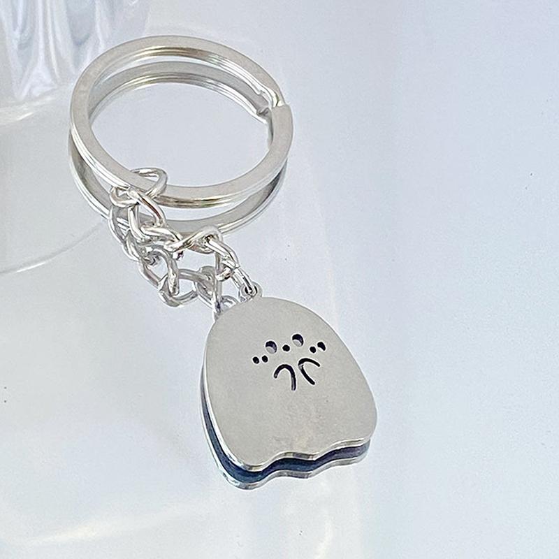 Stickman Comparing Heart With Middle Finger Keychain Zinc Alloy Key Ring Student Bag Car Pendant Gift For Family Friends