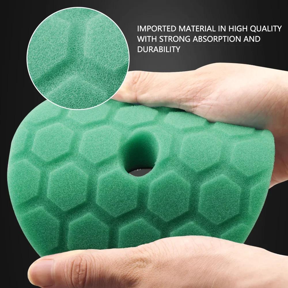 (Bulk Sales) 3"(80mm)/5"(125mm)/6"(150mm) Hex-Logic Car Sponge Polishing Buffing Pads For DA/RO/GA Auto Buffer Polisher