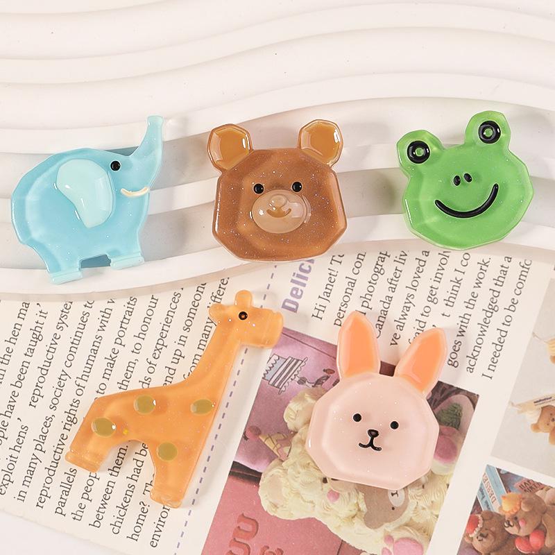New Cute Cartoon Animal Resin Accessories for DIY: Phone Case Patches & Hair Decorations