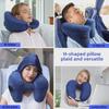 H-Shaped Inflatable Travel Neck Pillow - Portable for Airplane & Train Journeys