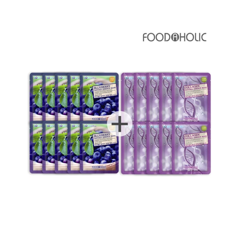 

(20 листов/Черника + Коллаген) Маска для лица 3D Natural Essence