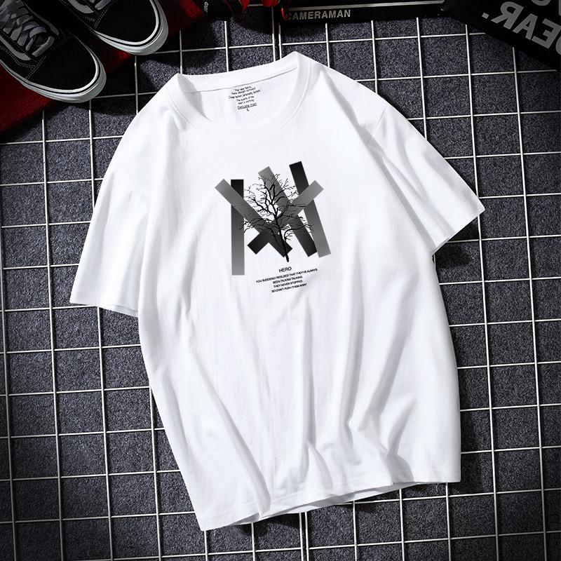 

Футболка мужская с короткими рукавами, размер S-6XL, 100% хлопок, повседневная футболка с круглым вырезом 6XL белый