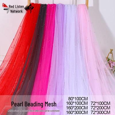 3D Pearl Beaded Mesh Wedding Dress Table Runner