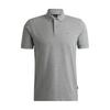 Hugo Boss Logo-embroidered Mélange-effect Organic-cotton Polo Shirt 50468301041