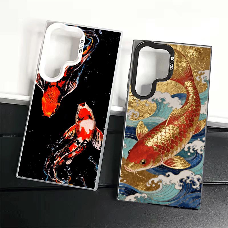 Golden Carp Lucky Koi Shockproof Phone Case for Samsung Galaxy S26 Edge S25 Ultra S24 FE S23 Plus S21 Cover Anti Fall Fundas