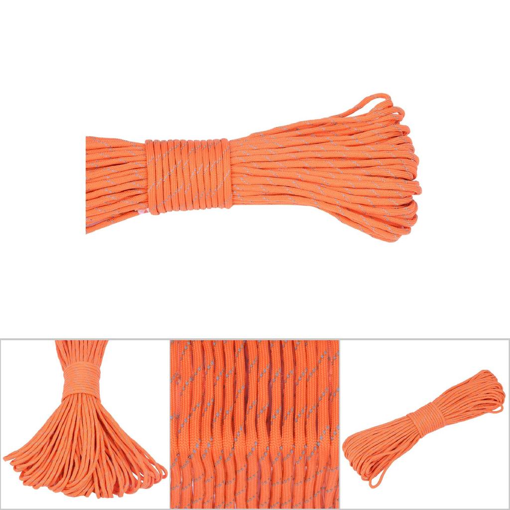 31m Reflective Multi Function Paracord Lanyard 9 Strand Core Rope for Camping Hunting(Orange)