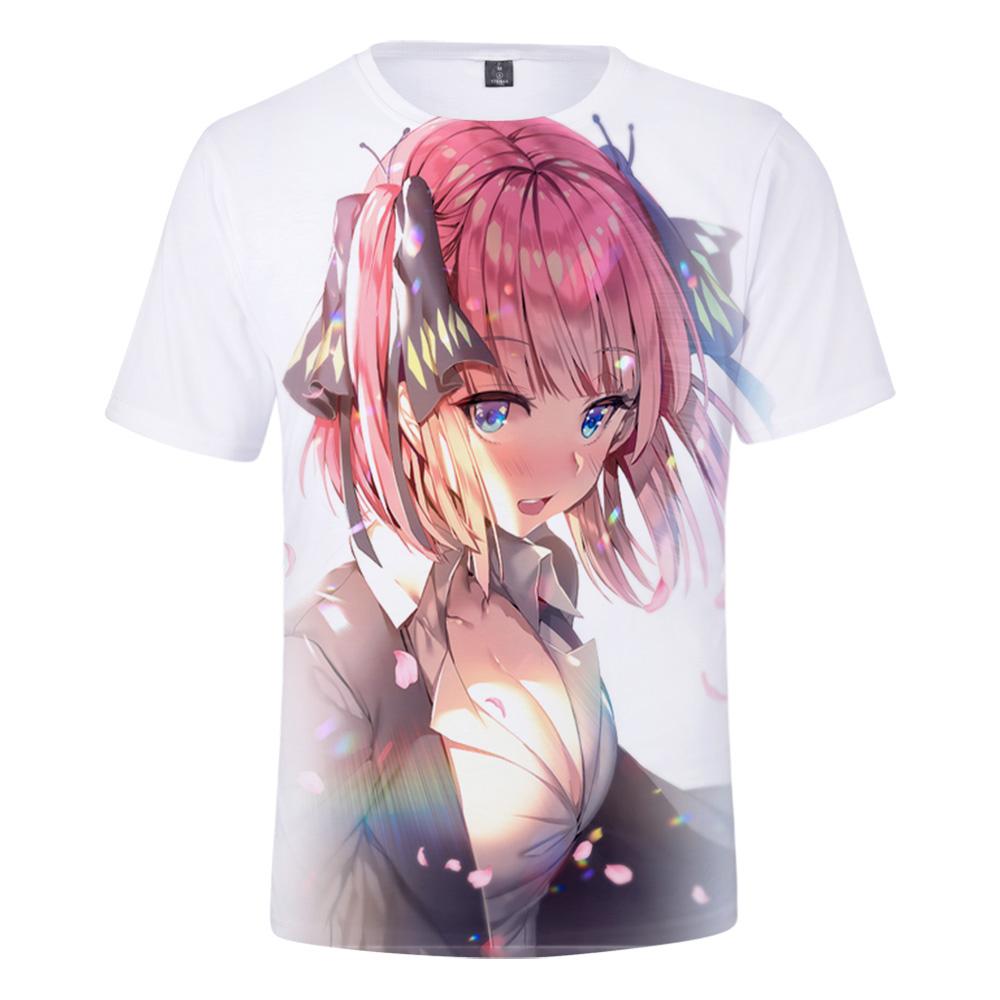 

Nakano Miku The Quintessential Quintuplets аниме футболка с 3D принтом унисекс уличная одежда летние модные повседневные топы в стиле Харадзюку с круглым вырезом 6XL