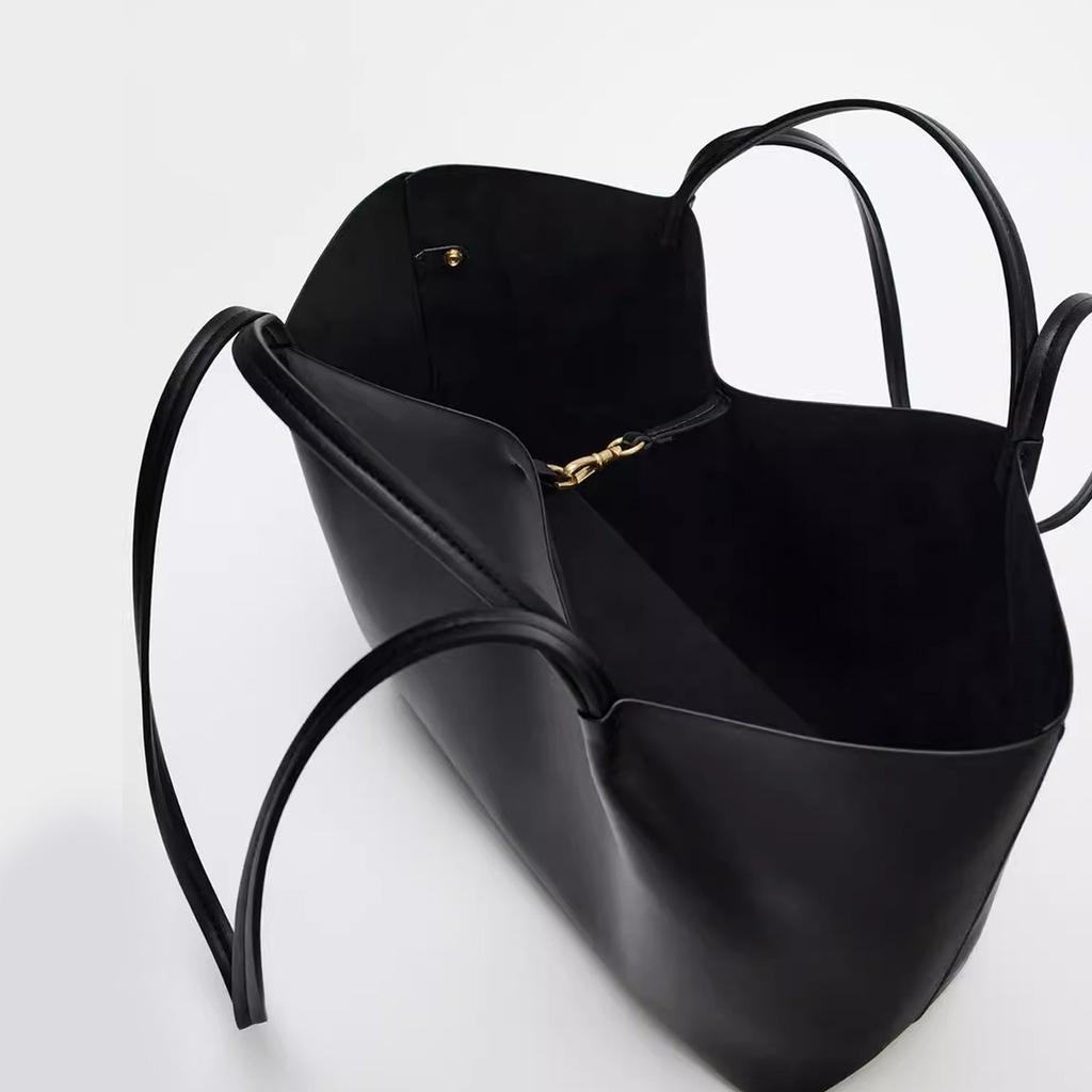 Large Capacity Tote Bags for Women Handbags High Quality Shoulder Bag Luxury Designer Bags Black PU Leather Shopper Purses New