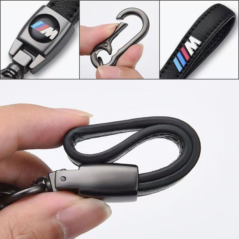 Leather and Alloy Keychain for Car, Key Lanyard BMW M E34 E36 E39 E46 E53 E60 E90 E83 F10 F20 F30 M3 M5 X1 X3 X4 X5 X Pdbn37
