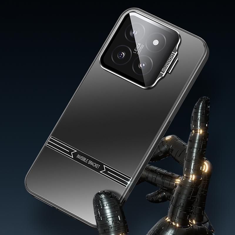 Phone Case for Xiaomi 14 Pro Matte PC+TPU Cover with Lens Frame Kickstand