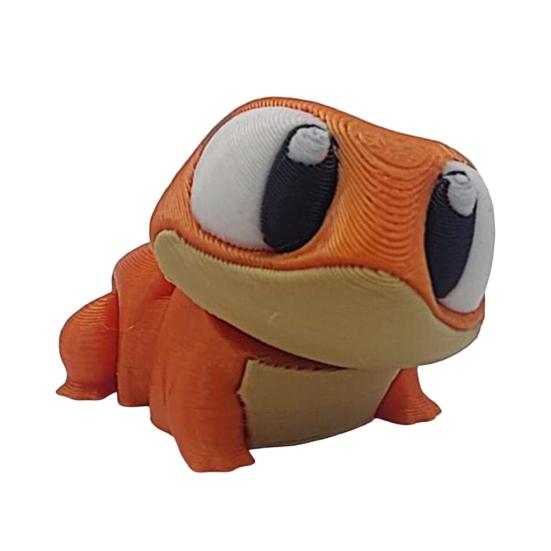 3D Printed Gecko Frog Figurine Movable Joints Big Eyes Frog Figure Articulated Animal Model Fidget Toy Desktop Decoration Ornament
