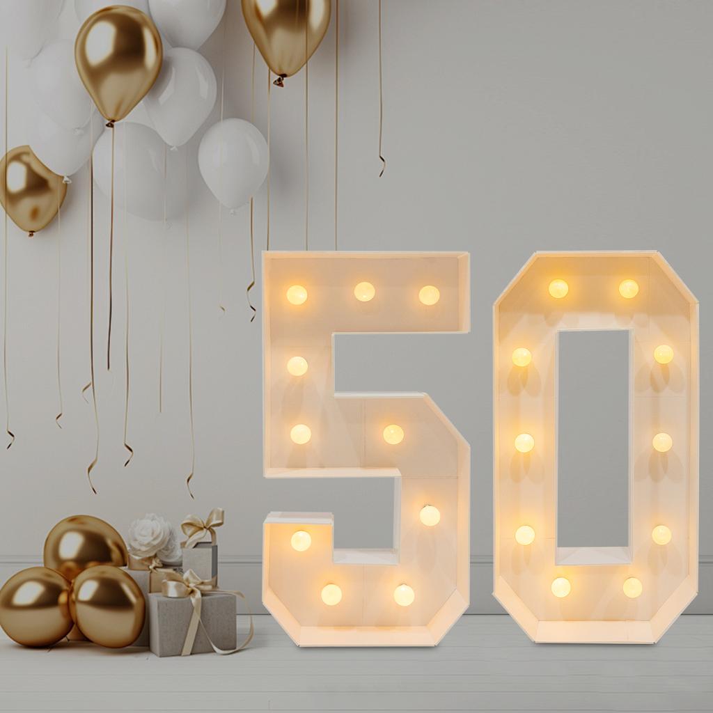 Number Light 3D Number Lamp Numbers Illuminated Numbers Decoration Numbers Night Light Lamp 30 for Wedding, Birthday