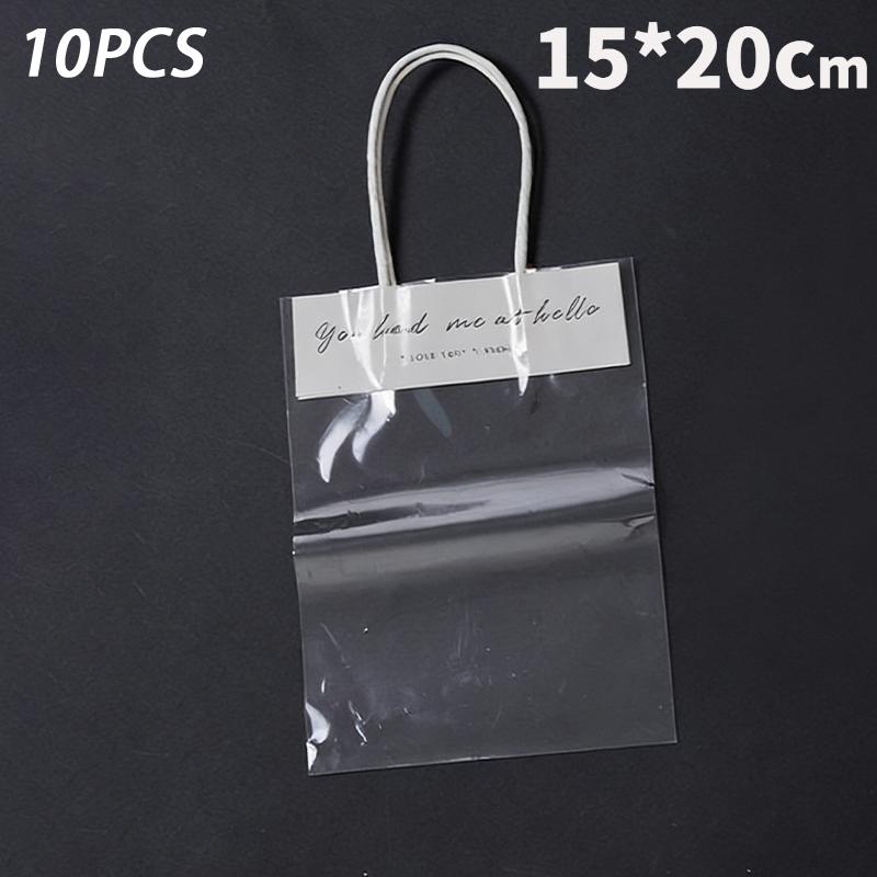 Clear PVC Flower Bouquet Gift Bag with Handles | Transparent Tote for Florist & Gifting