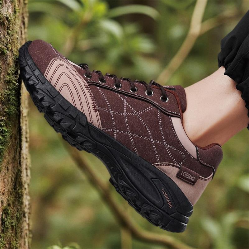 Men Casual Sneakers Shoes Anti-slip Low-top Outdoor Sports Shoes Men Lace-up Flat Comfortable Soft Breathable Hiking Shoes men