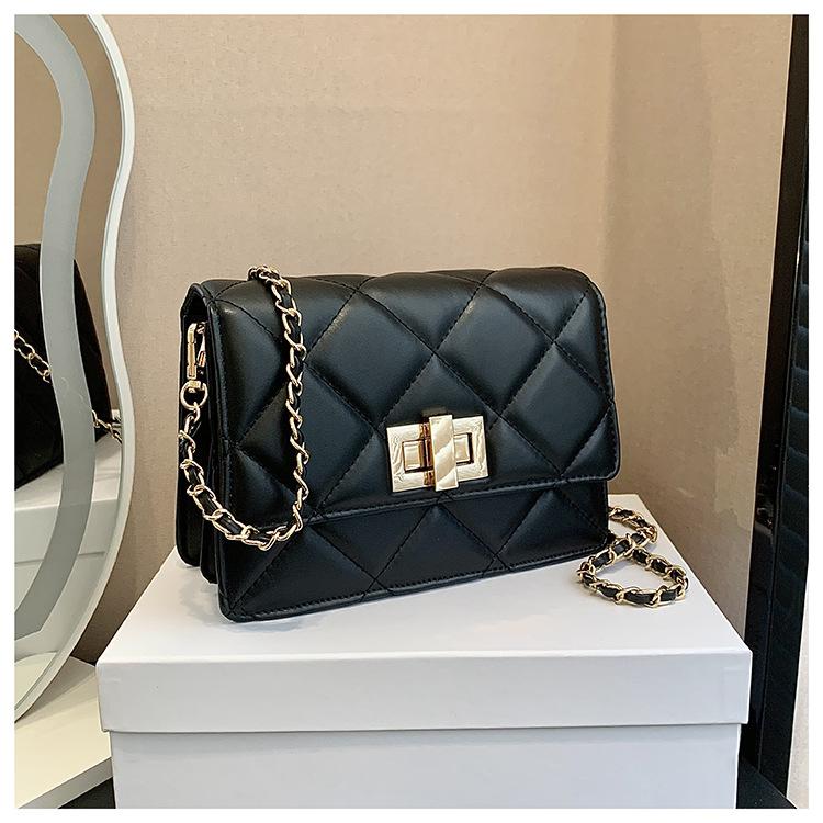 

Сумка-ланцюжок ромбовидної форми жіноча нова літня нішева на плече, сумка-месенджер, маленька квадратна сумка чорний