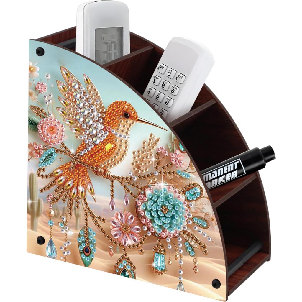 DIY Diamond Painting Kit Triangle Shaped Organizer Box Wooden Storage Box Home Dining Living Room Table Top Art Decoration