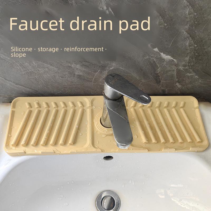 "Non-Slip Drain Pad Faucet Sink Splash Pool Soap Holder"