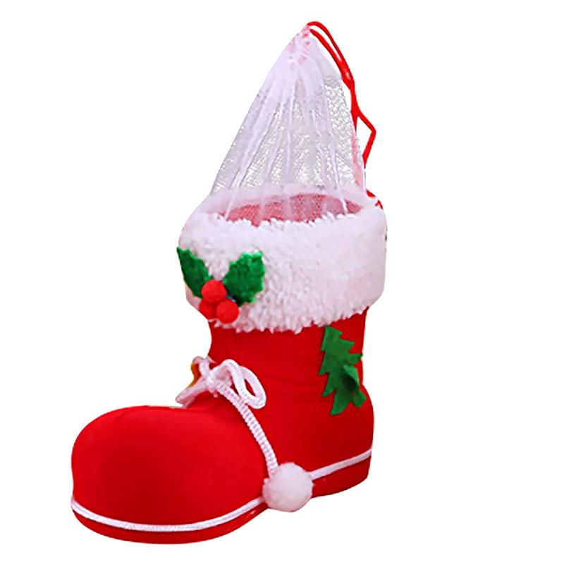 1Pcs Red Candy Boots Christmas Storage Box Christmas Candy Bag Christmas Gift Bag