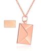 20mm Stainless Steel Engravable Envelope Couple Necklace with Clavicle Chain