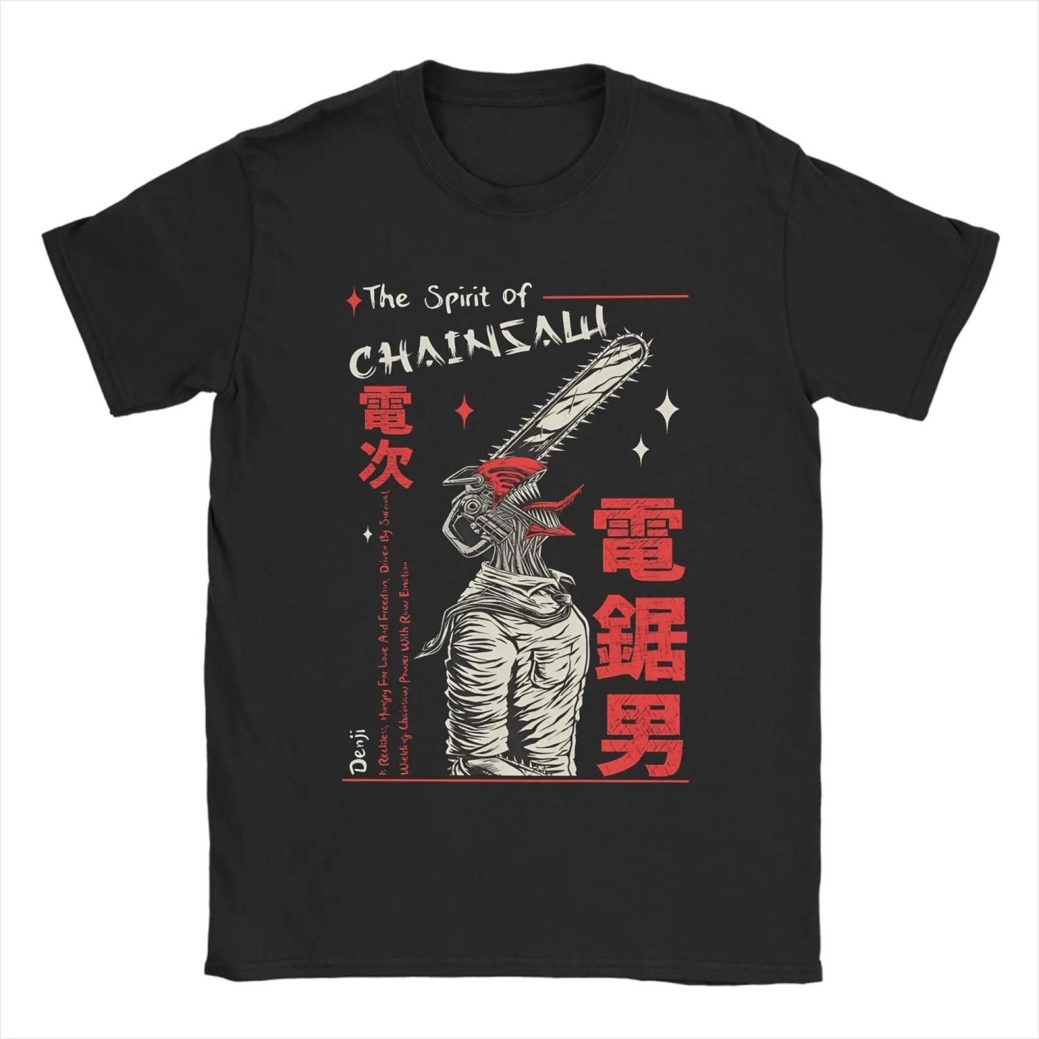

s T-Shirt Denji Chainsaw ga Amazing 100% Cotton Tees Short Sleeve T Shirt Round Neck Clothing Gift S чёрный