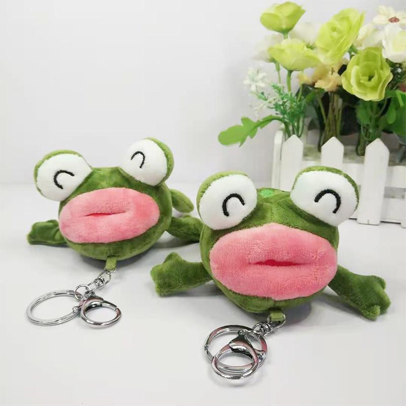 Fun Charming And Green Plush Frog Keychain Cartoon Toy Perfect For Girls Gifts