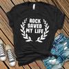 Rock Saved My Life T Shirt Concert Music Lover Vintage Slightly Soft Homme Fashion Top For Everyday Wear Casual Unisex
