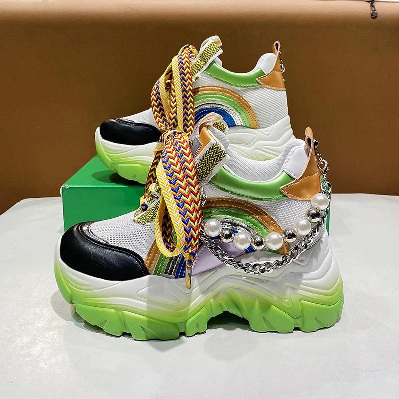 Fashion 8CM Women's Sneakers Retro Style Original Design Shoes Women Fashion Colorful Original Thick Sole Casual Sneakers For Lady