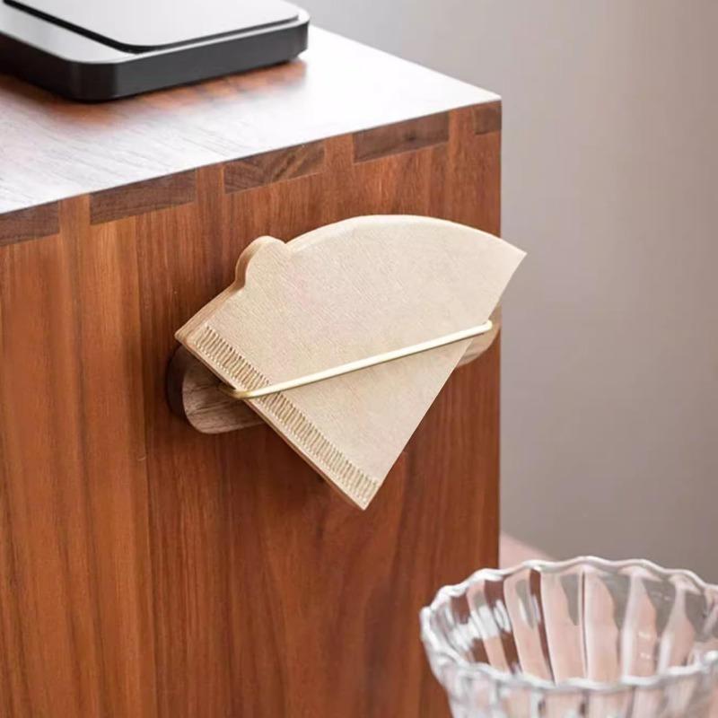 Wall Mount Coffee Filter Holder with Adhesive Sticker Cone Coffee Filter Dispenser V60 Coffee Filter Holder