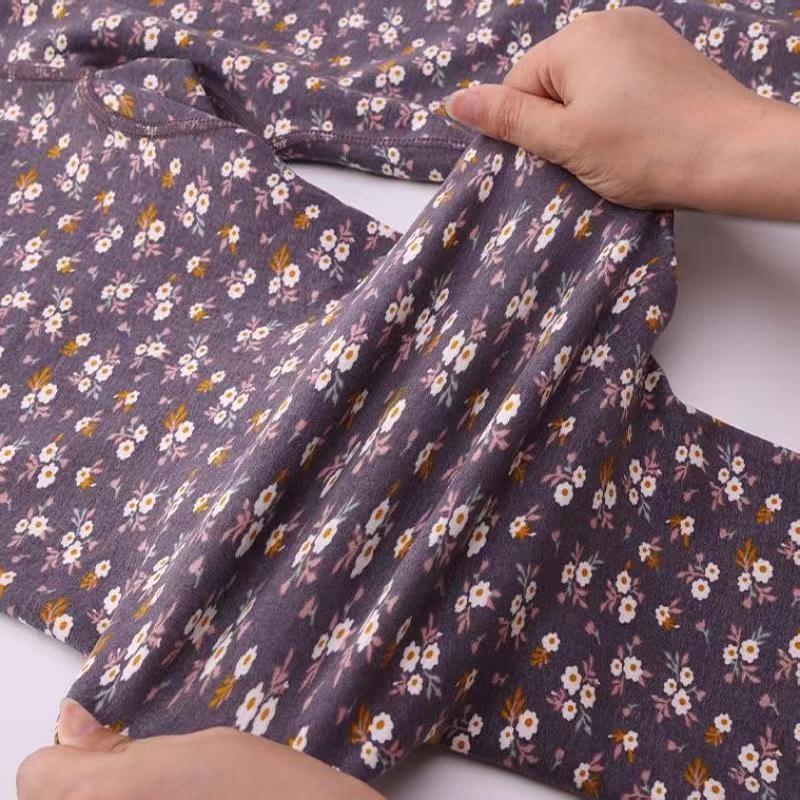 Women's Plus Size Fall Pants: Soft Fleece, Print, Loose Fit for Middle-aged & Elderly