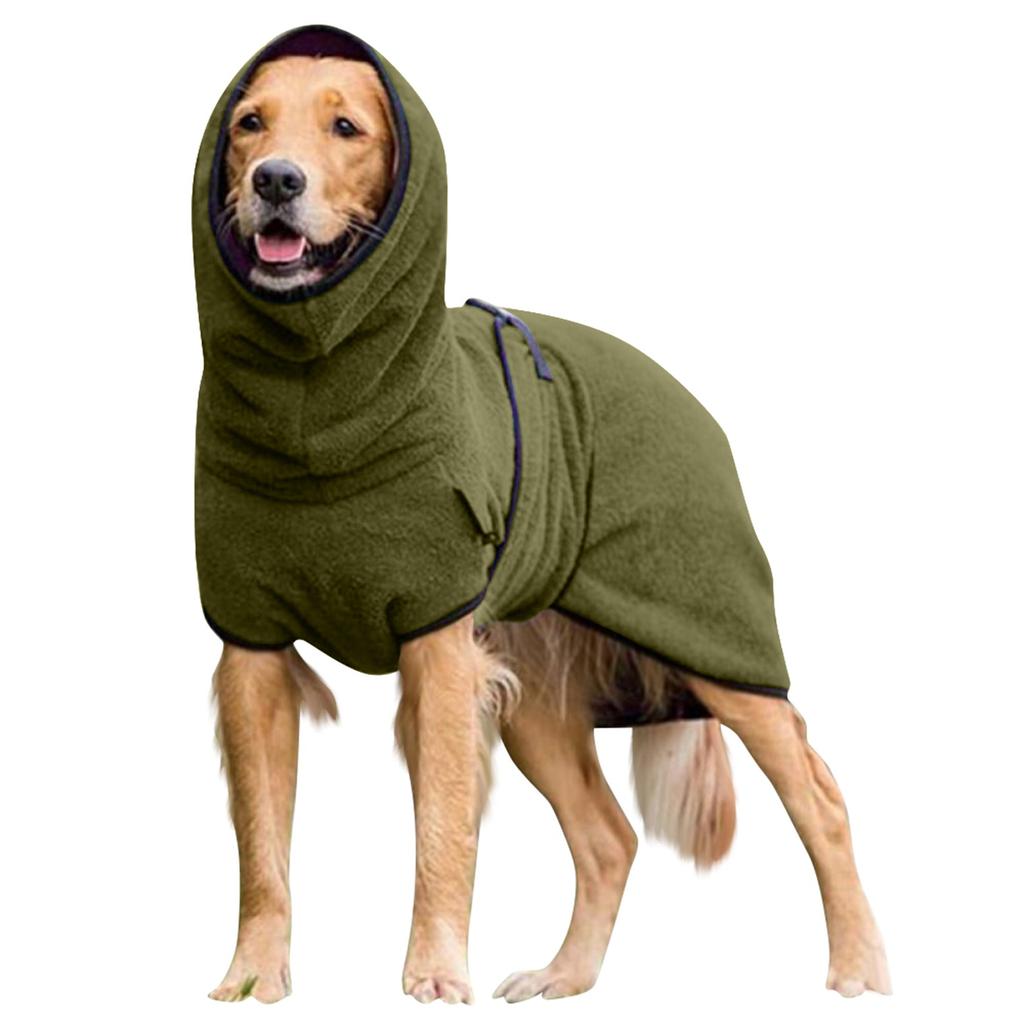 Pullover Pet Clothing Velvet Dog Thickened Warm Hooded Solid Color Dog Clothing