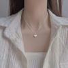 Brushed Heart Necklace in 925 Sterling Silver – 2025 Light Luxury Clavicle Design for Girls