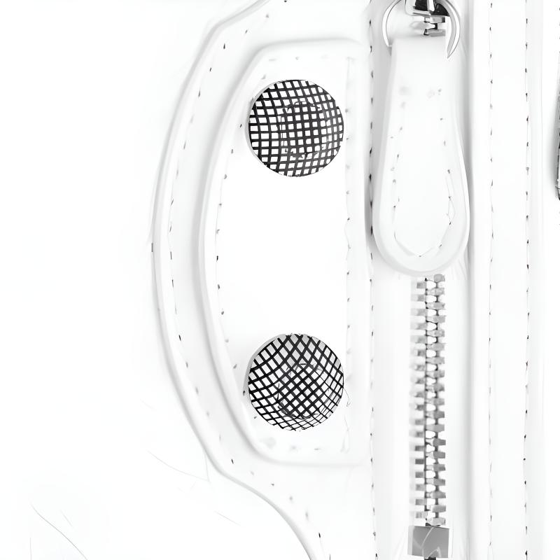 Balenciaga Le Cagole Distressed Silver Hardware Lambskin Wallet Women wallet Bright-White 7767691VG9Y9104