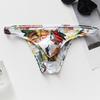Men's Printed Ice Silk Triangle Underwear Slim Fit Breathable Elastic Low Waist Sexy One-piece Underwear