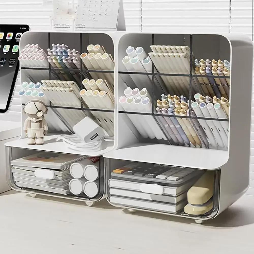 Bevel Insert Storage Box Large Capacity Drawer Cosmetic Brush Holder Compartment Multifunctional Commodity Shelf for Desktop