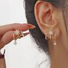 Eight-pointed Star Earrings, with Strong Micro-setting Technology, Durable Zircon Studs Lightweight Comfort Elegant Jewelry for Women