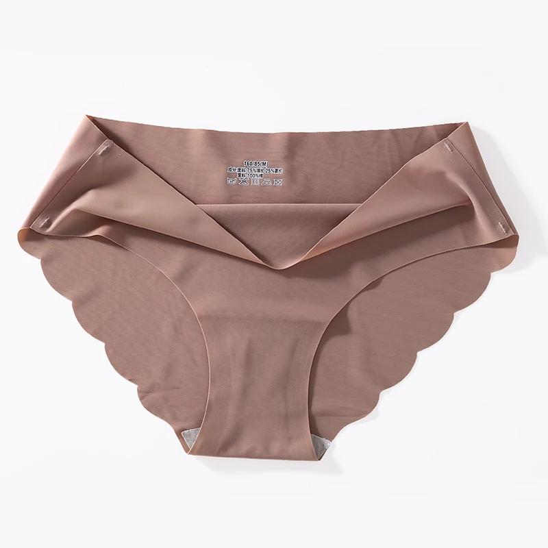 Set Seamless Silk Briefs Sexy Panties For Women Mid Waist Comfortable Girl Silk Panty Female Underpants Woman Lingerie M-Xl