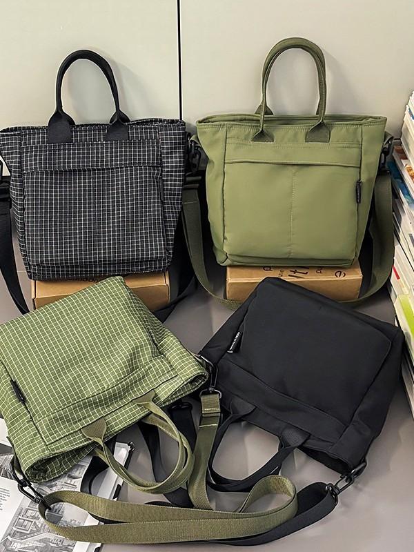 Nylon Casual Tote Bag With Zipper Pockets For Daily Outdoor Travel