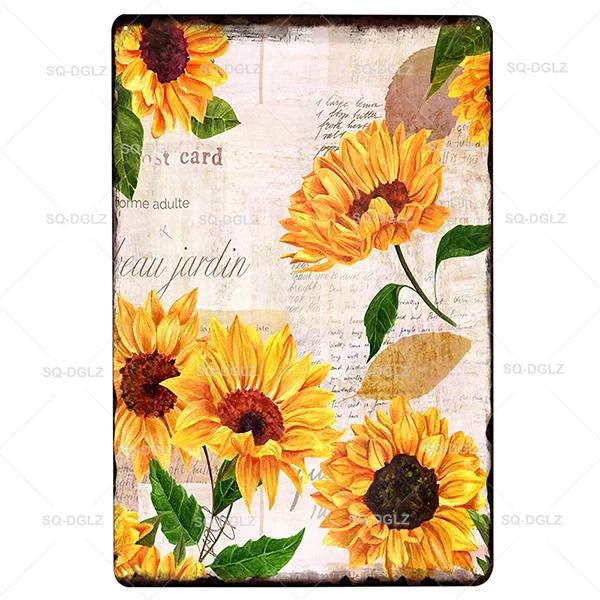 SQDGLZGarden Rules Metal Sign Vintage Metal Plaque Plates Decor For Pub Bar Home Wall Decor Tin Signs Flower Poster Gift