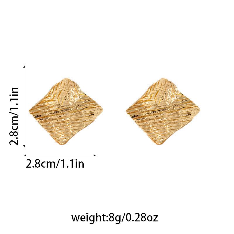 Geometric Stud Earrings, Diamond Shape Retro Jewelry, Minimalist Elegant Fashion Ear Accessories